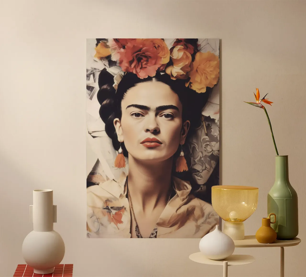 Frida Boho in stile pastello plexiglass da Carinaprint