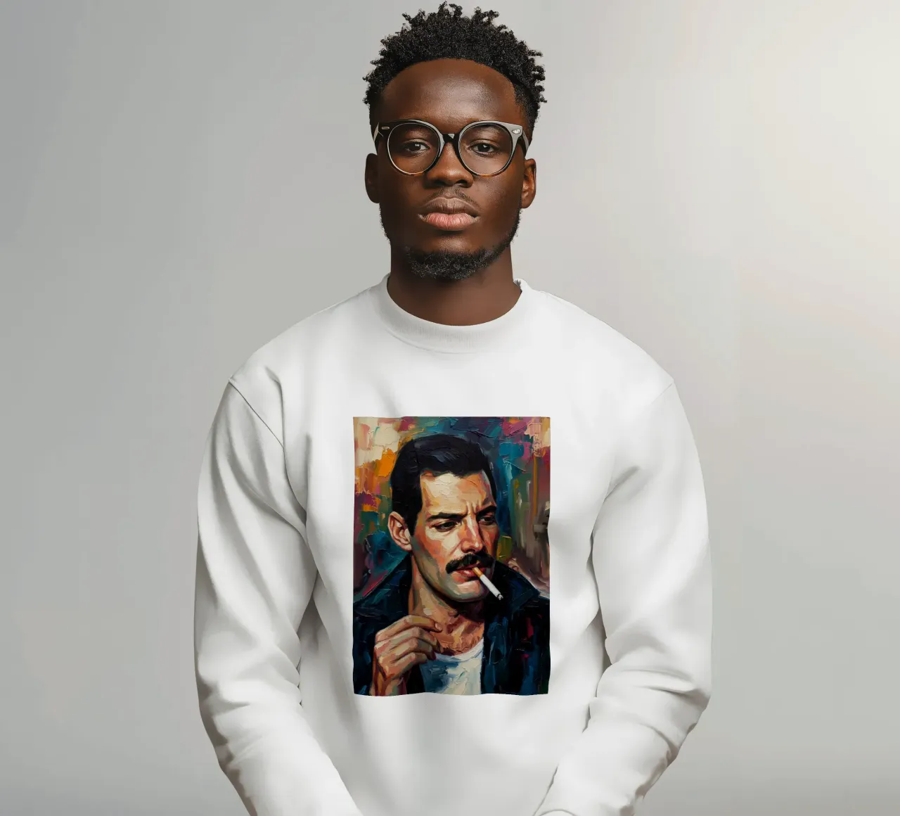 Freddie Mercury che fuma felpa da Lembayung art