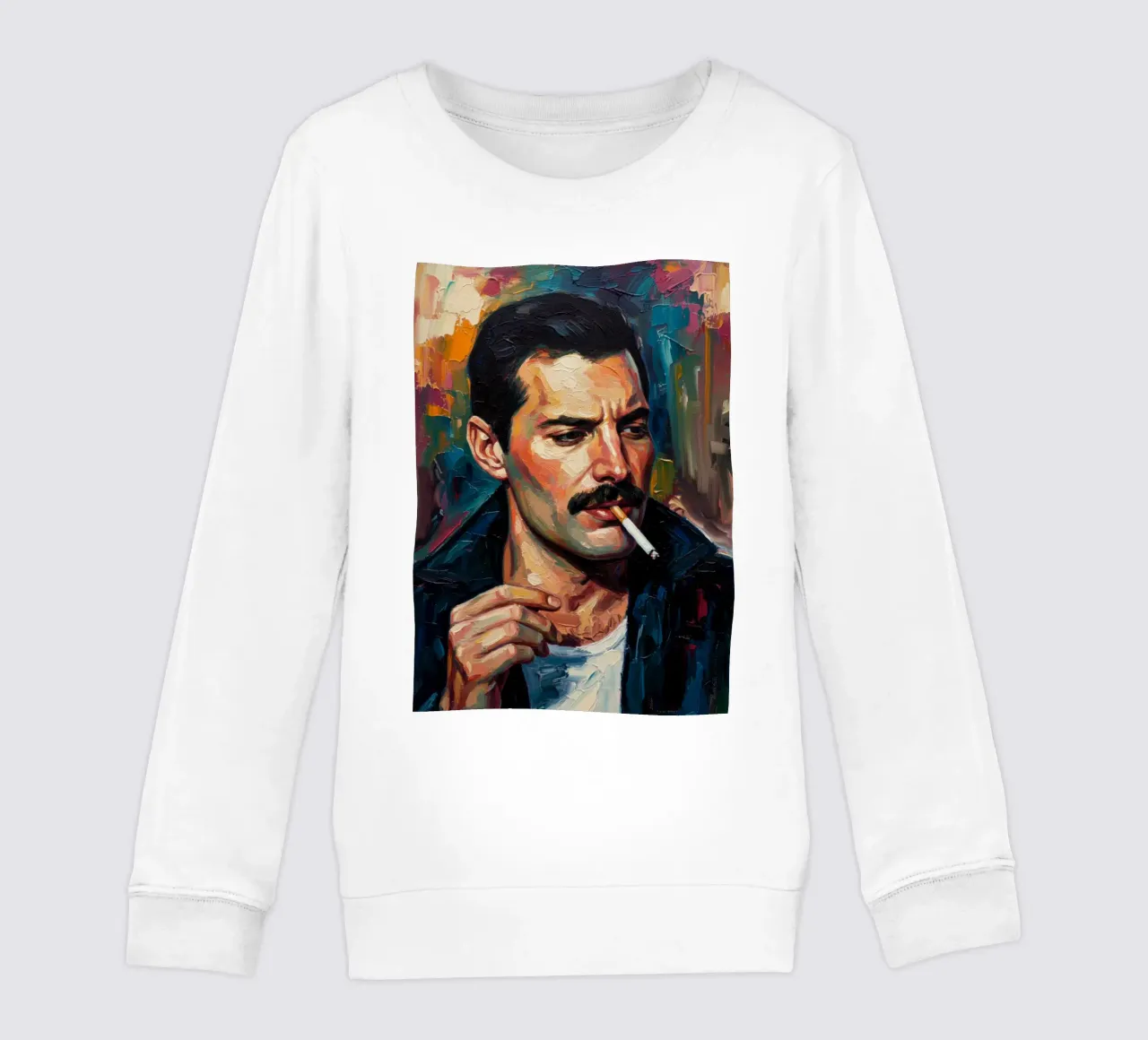 Freddie Mercury che fuma felpa bambino da Lembayung art