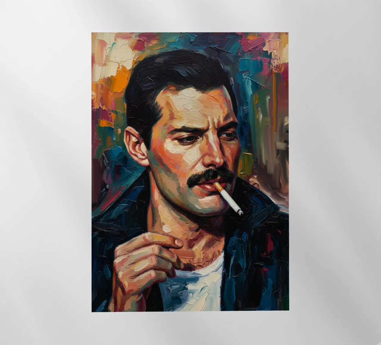 Freddie Mercury che fuma pellicola backlit da Lembayung art