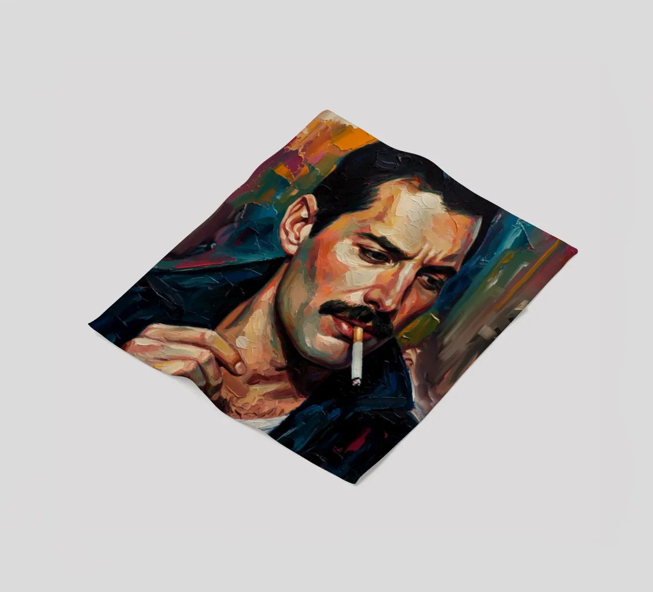 Freddie Mercury che fuma coperta in pile da Lembayung art