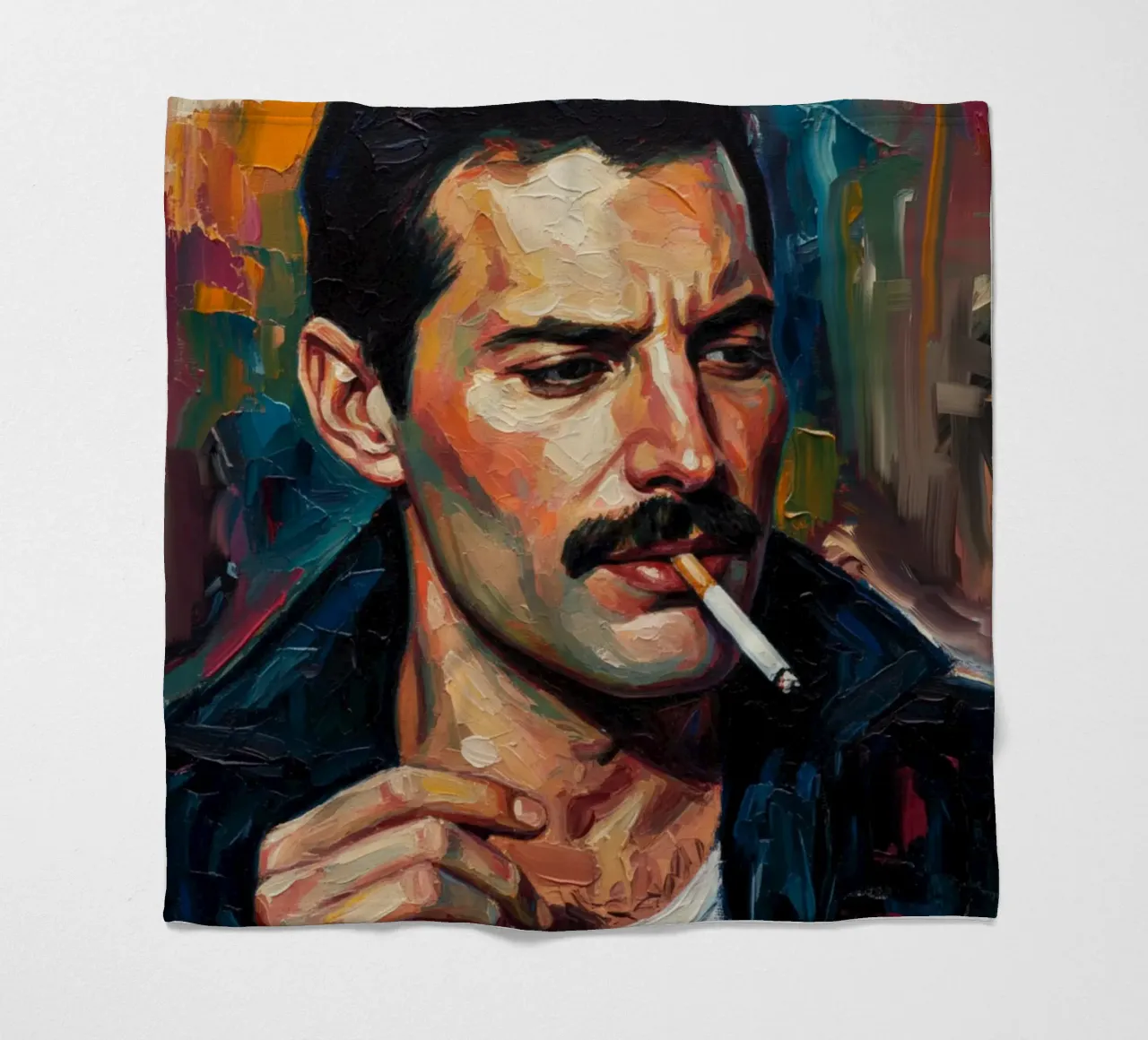 Freddie Mercury che fuma coperta in pile da Lembayung art