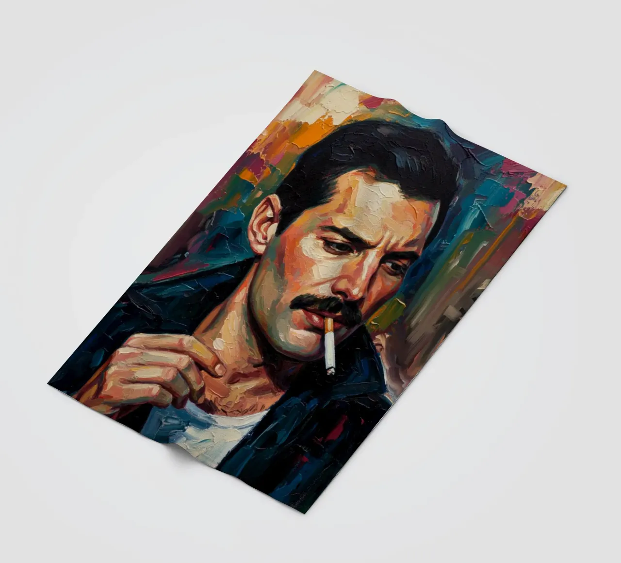 Freddie Mercury che fuma coperta in pile da Lembayung art