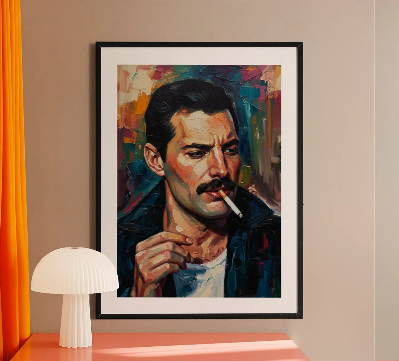 Freddie Mercury che fuma carta hahnemühle da Lembayung art