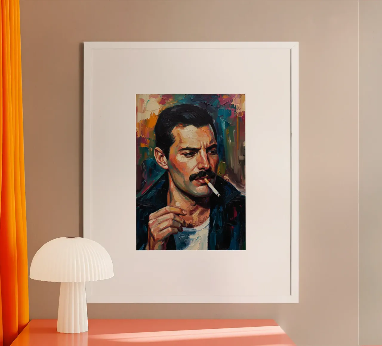 Freddie Mercury che fuma carta hahnemühle da Lembayung art