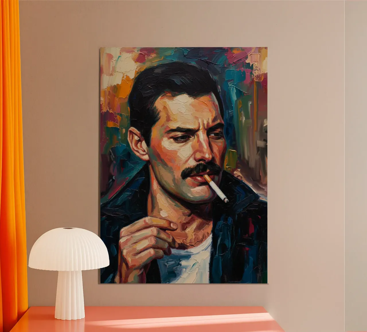 Freddie Mercury che fuma carta hahnemühle da Lembayung art