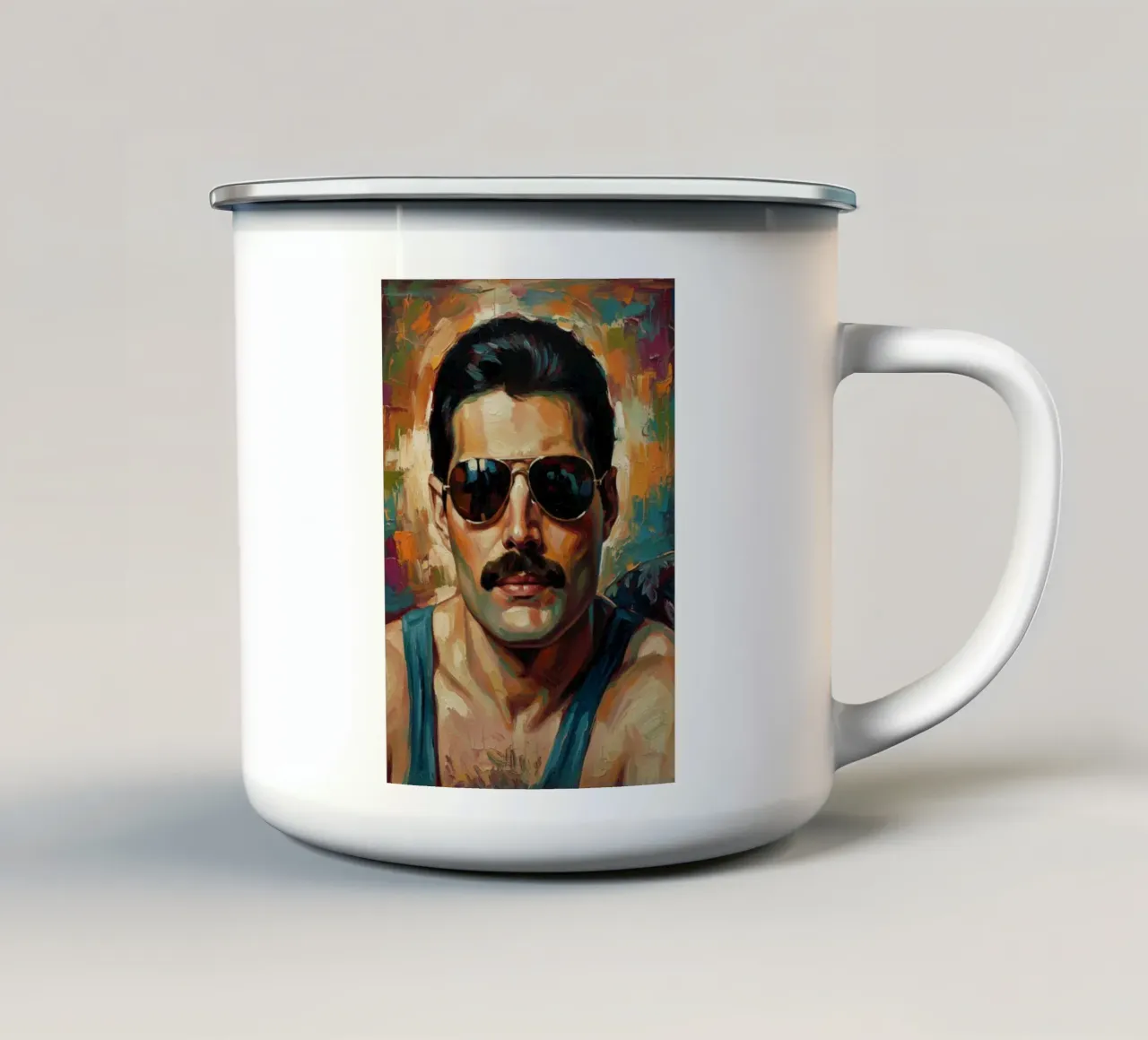 L'icona di Freddie Mercury tazza in smalto da Lembayung art