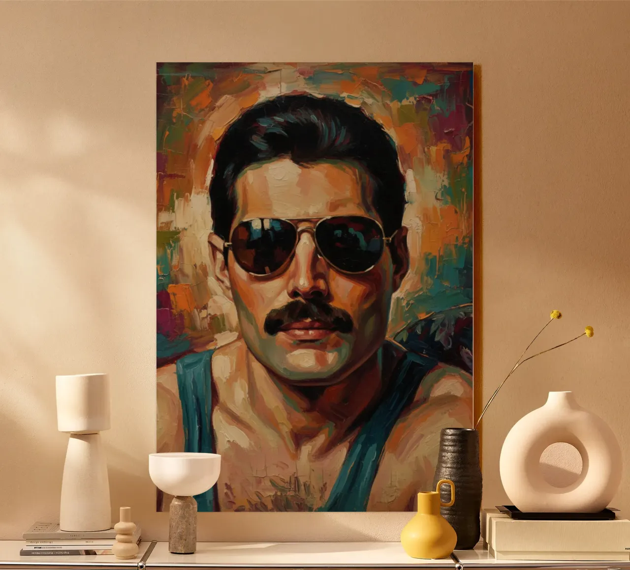 L'icona di Freddie Mercury alluminio dibond da Lembayung art