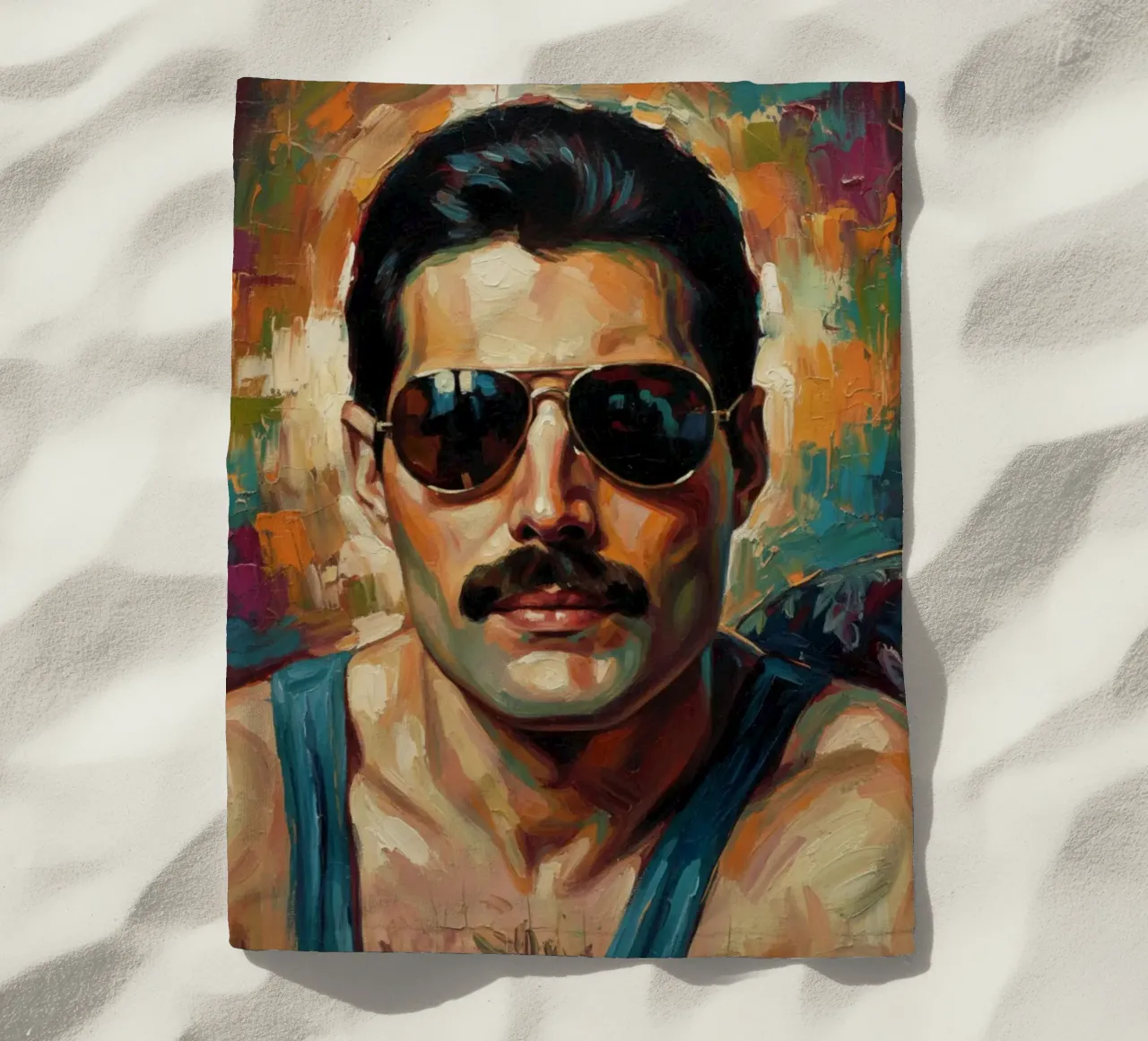 L'icona di Freddie Mercury telo mare da Lembayung art