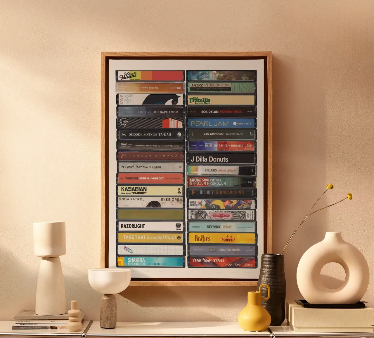 2006 Muziek - 19e Verjaardag Print canvas met Baklijst van MrMustardPrints