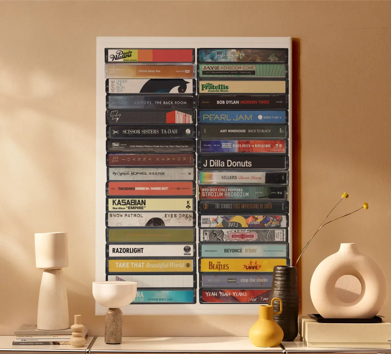 2006 Muziek - 19e Verjaardag Print canvas met Baklijst van MrMustardPrints