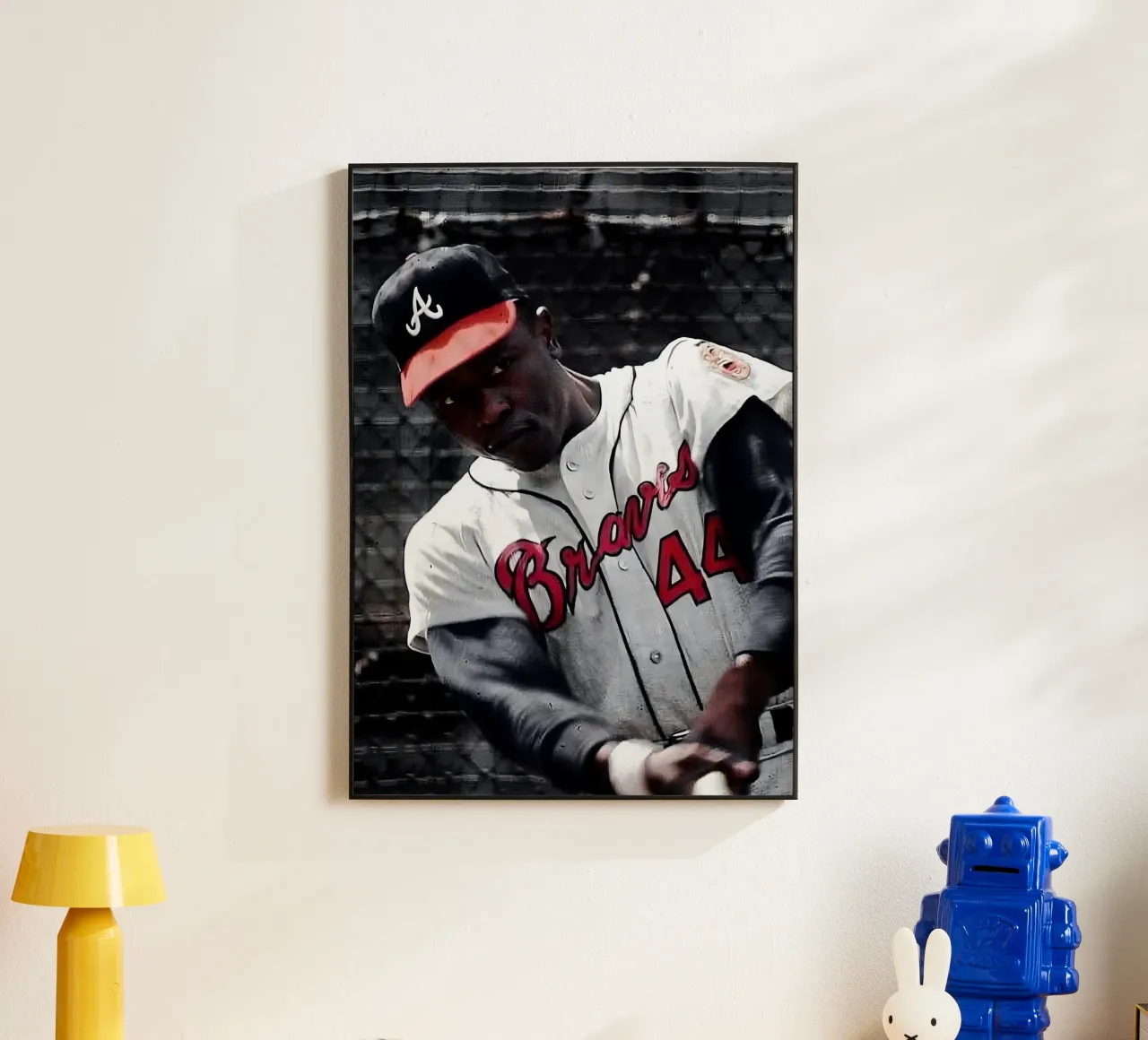 Hank Aaron alluminio dibond da Low poly art