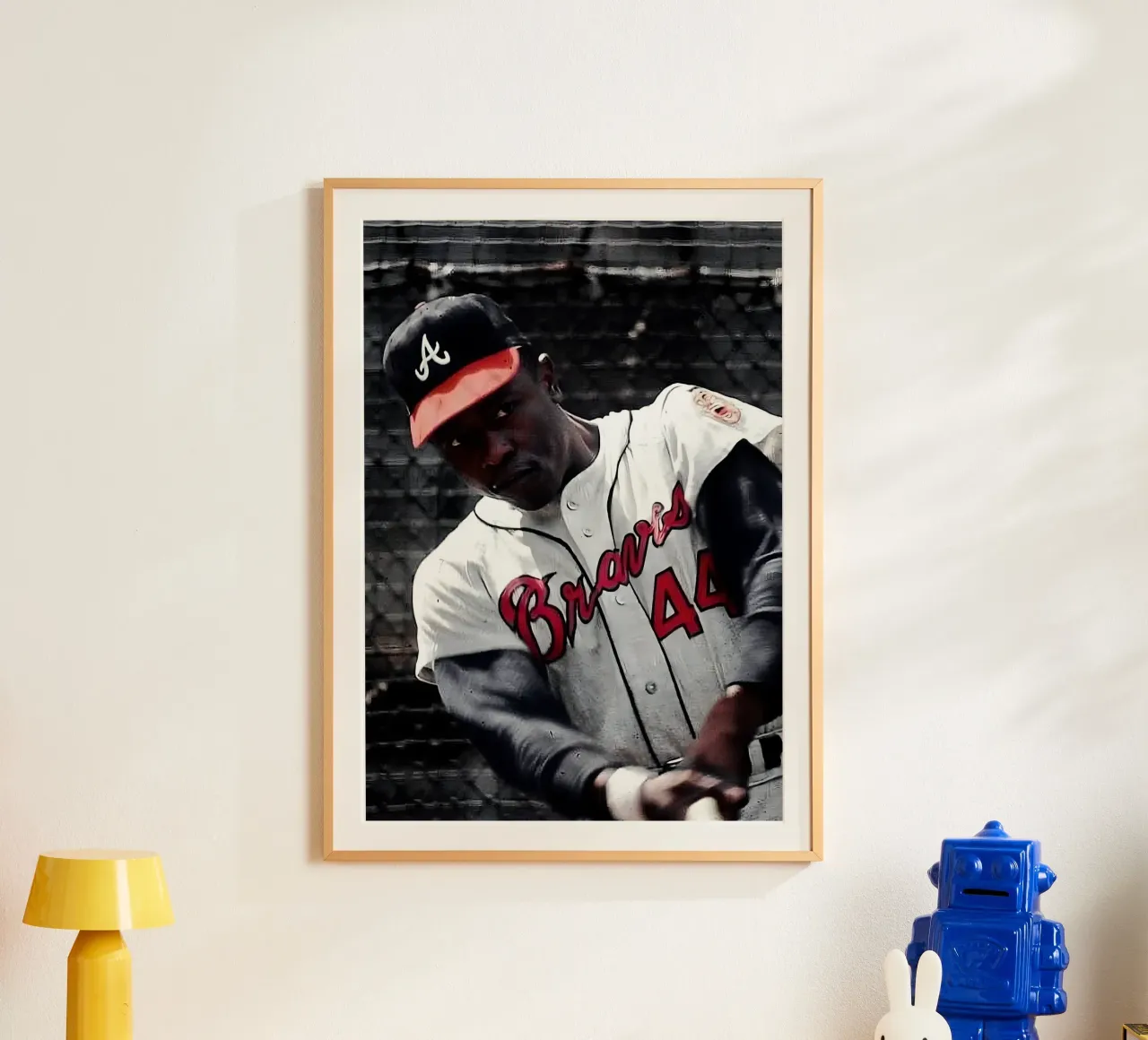 Hank Aaron carta hahnemühle da Low poly art
