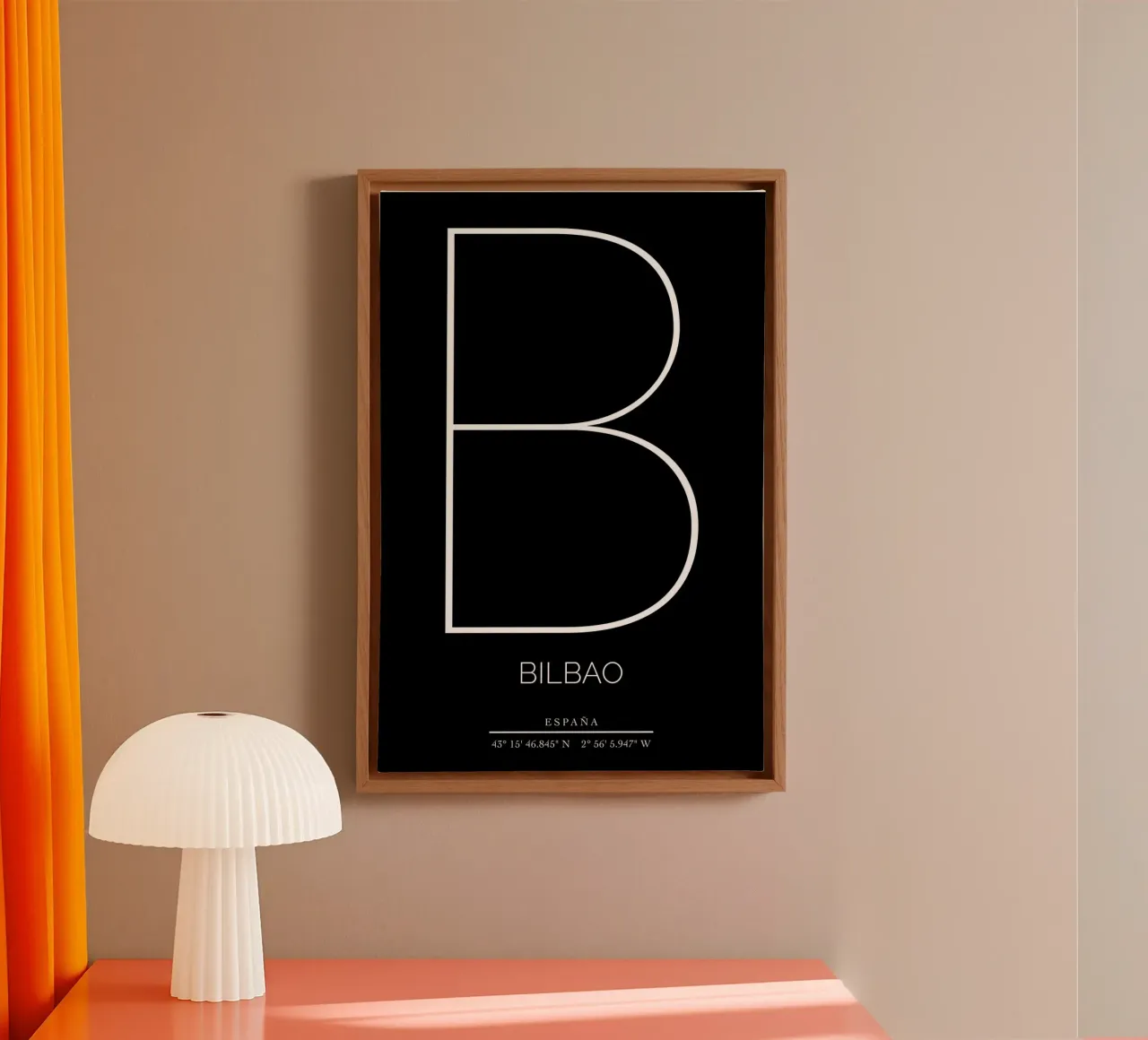 BILBAO - nero canvas met Baklijst van CityLights