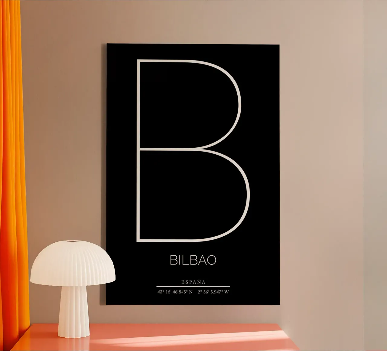 BILBAO - nero canvas met Baklijst van CityLights
