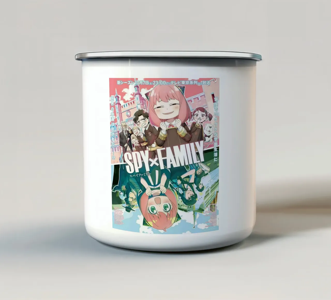 Spy X Family Carino cartone animato classico tazza in smalto da igoshdesigns