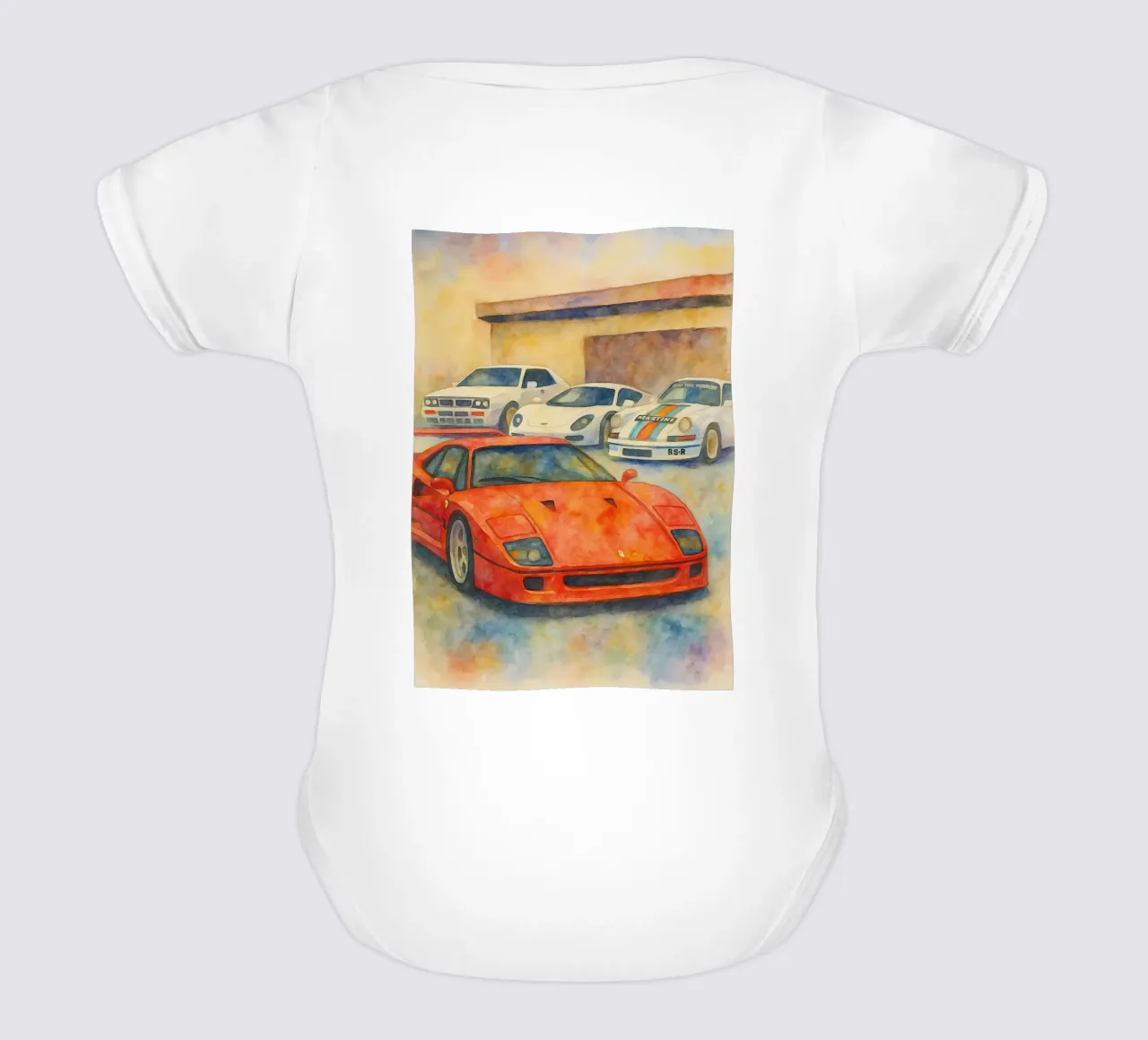 Oldtimer-Zeichnung Kurzarm Babybody von orchida