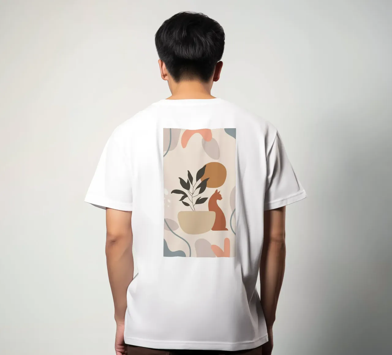 cat with vase shape t-shirt da Grant