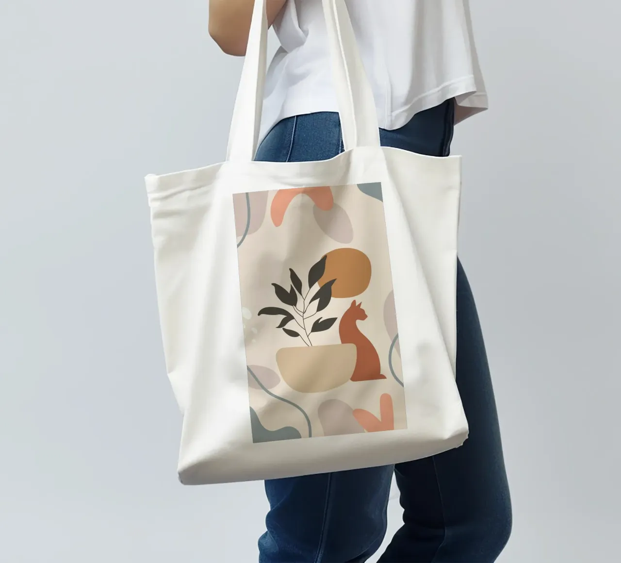 cat with vase shape borsa in juta da Grant