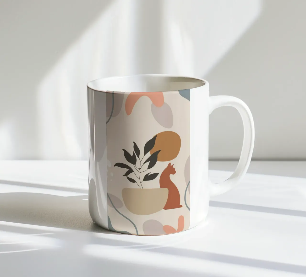 cat with vase shape tazza in ceramica da Grant