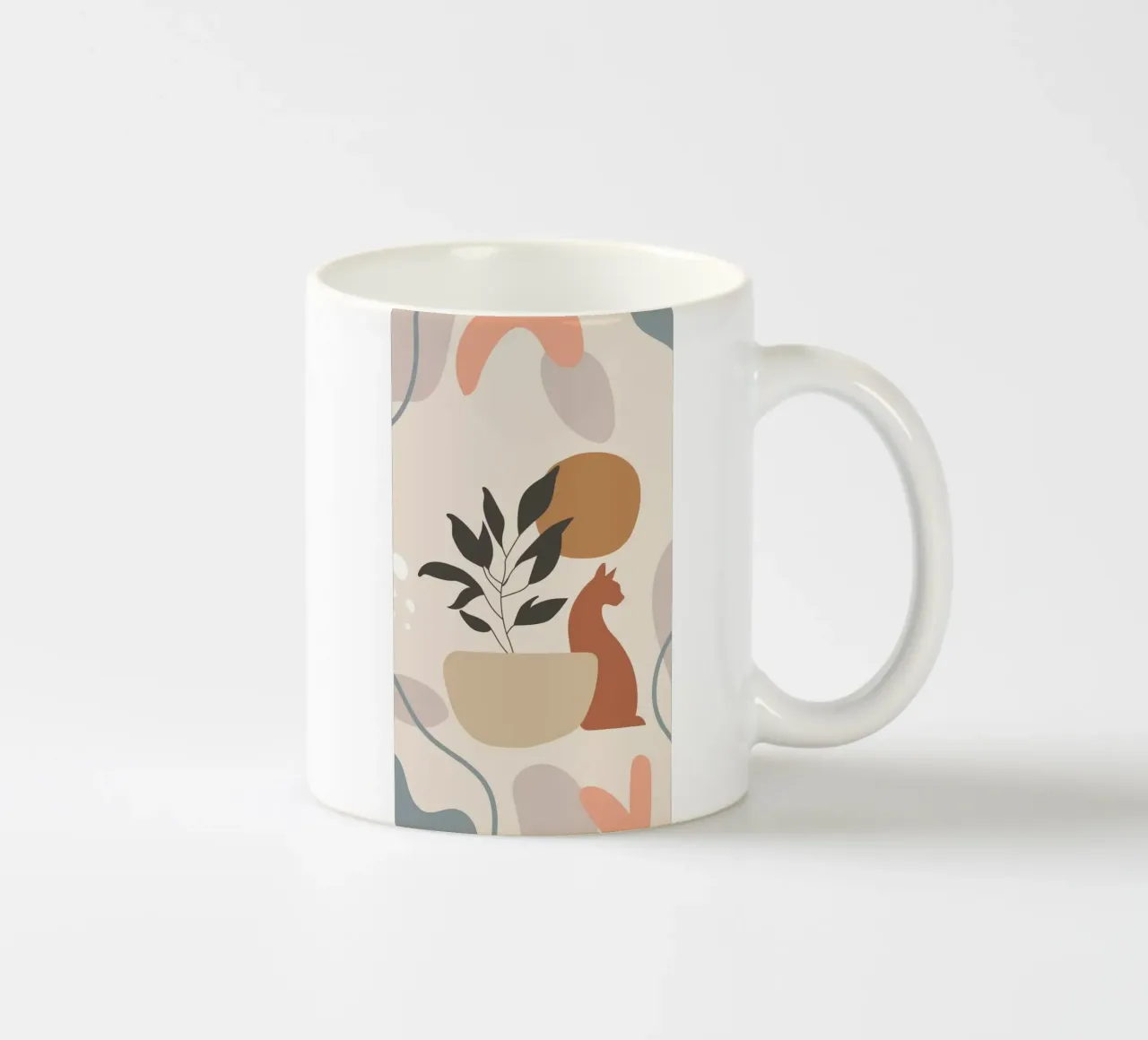 cat with vase shape tazza in ceramica da Grant