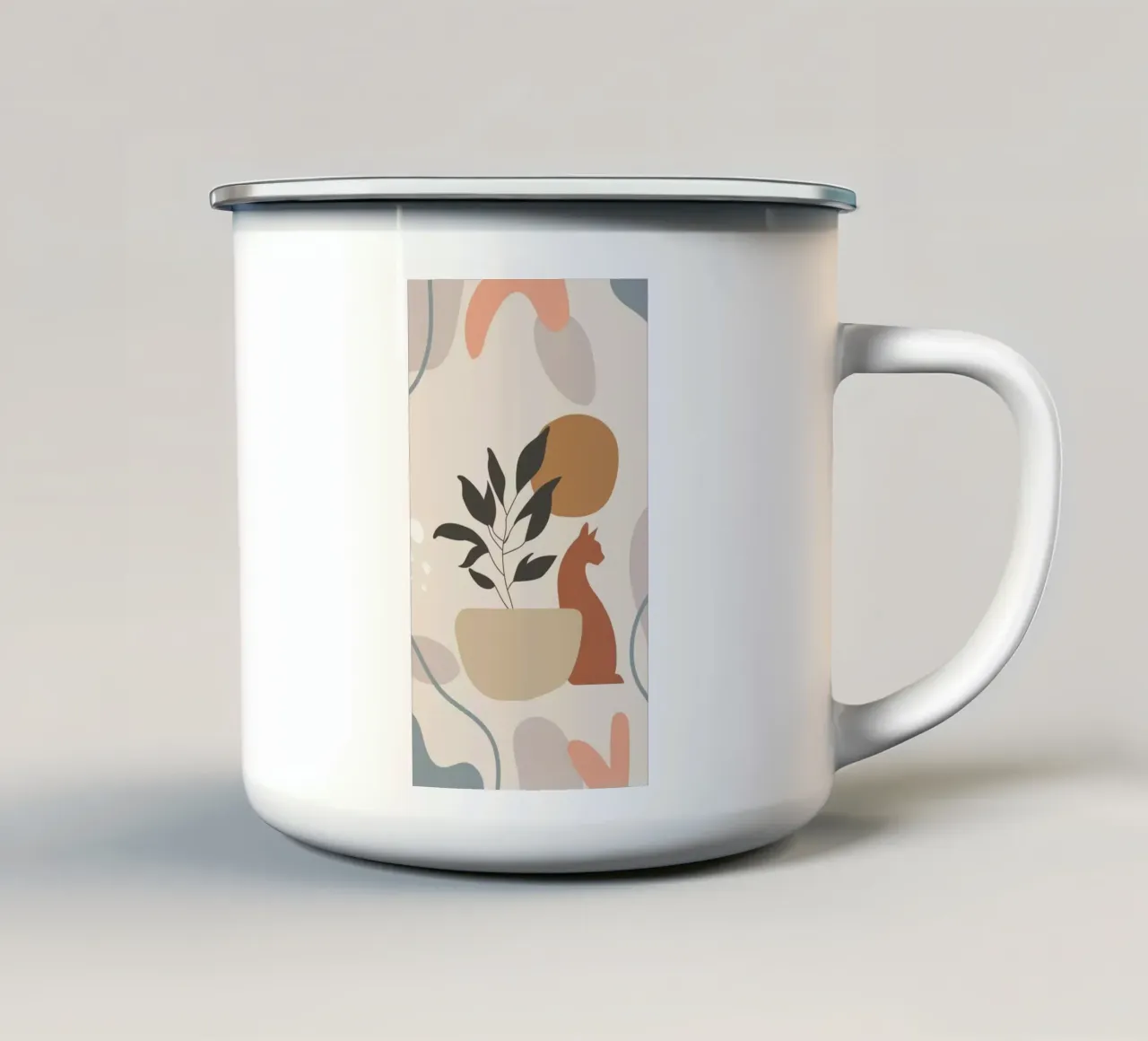 cat with vase shape tazza in smalto da Grant