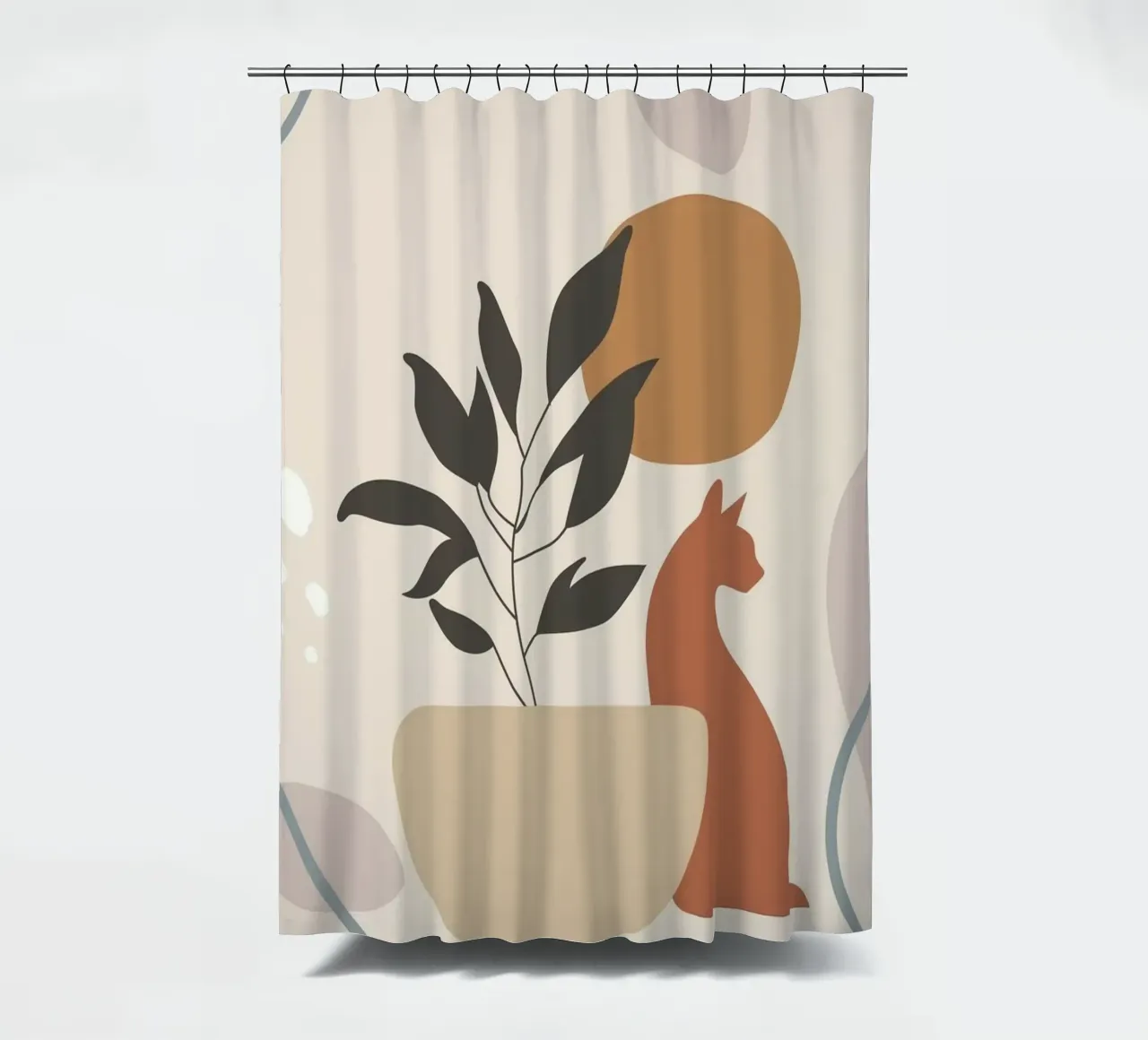 cat with vase shape tenda da doccia da Grant