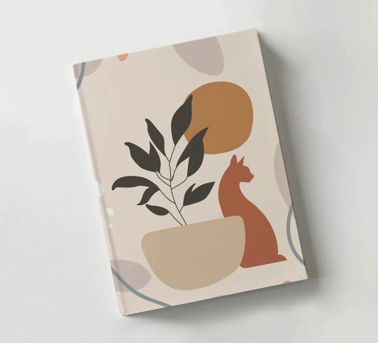 cat with vase shape notebook by Grant