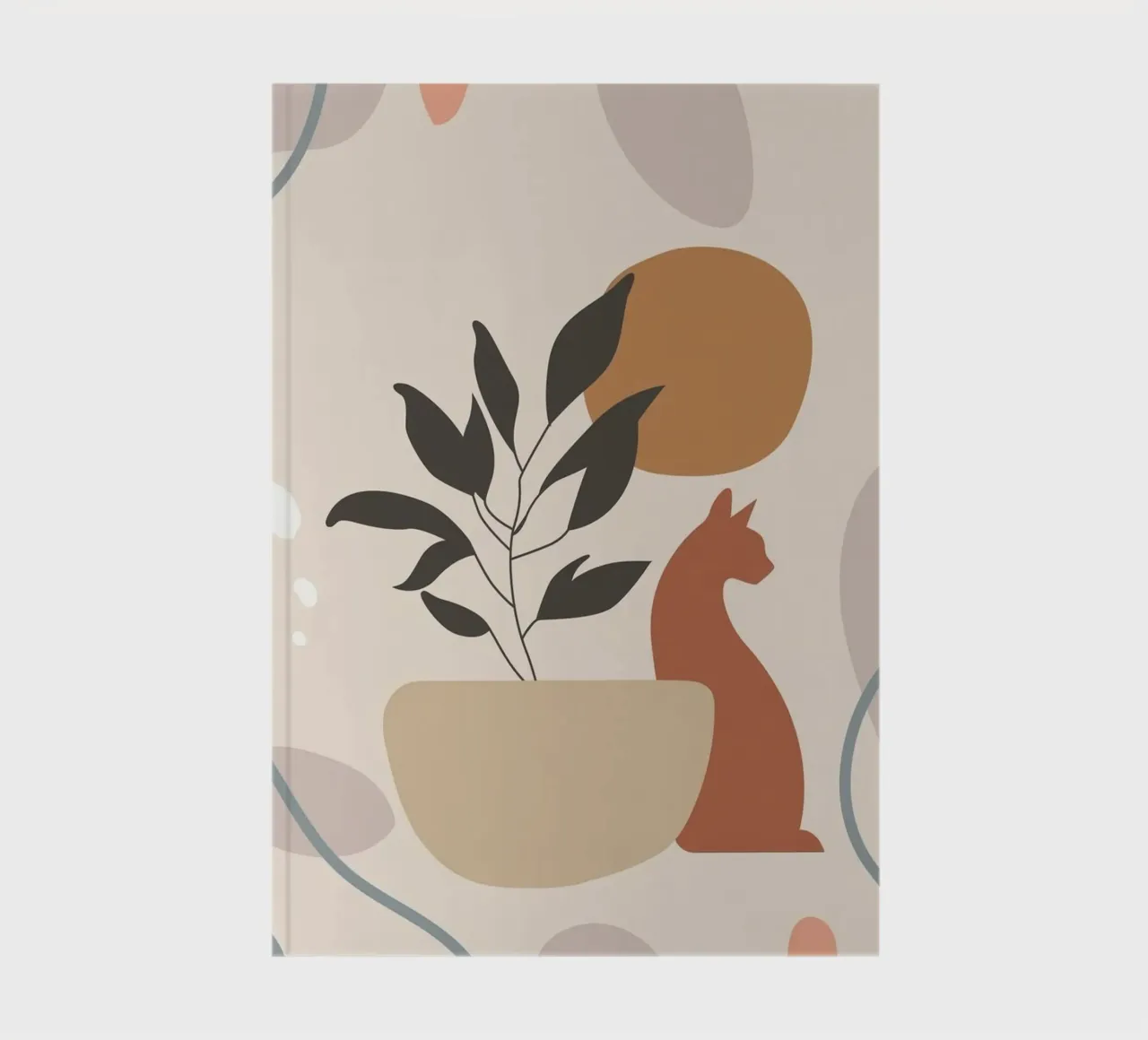 cat with vase shape notebook by Grant