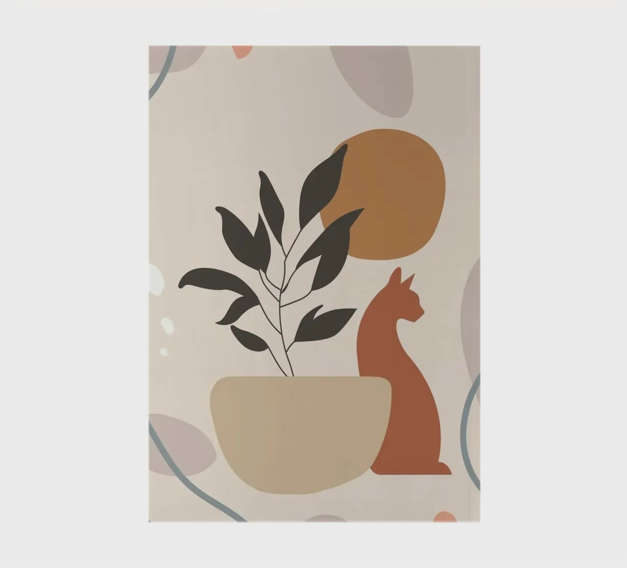 cat with vase shape notebook by Grant