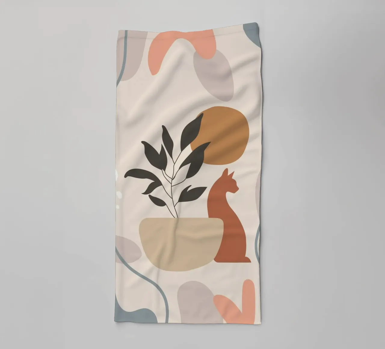 cat with vase shape towel by Grant