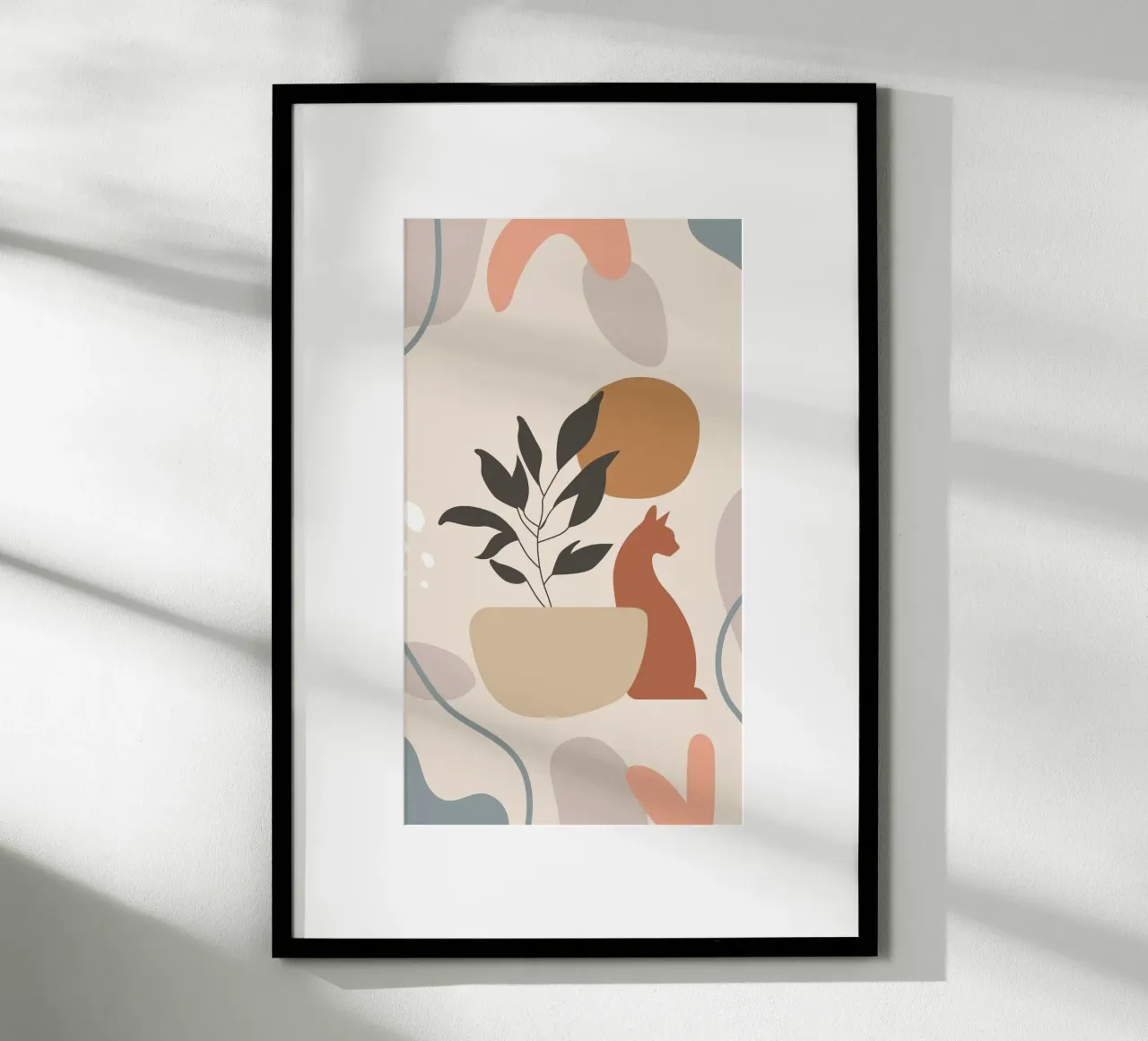 cat with vase shape poster da Grant