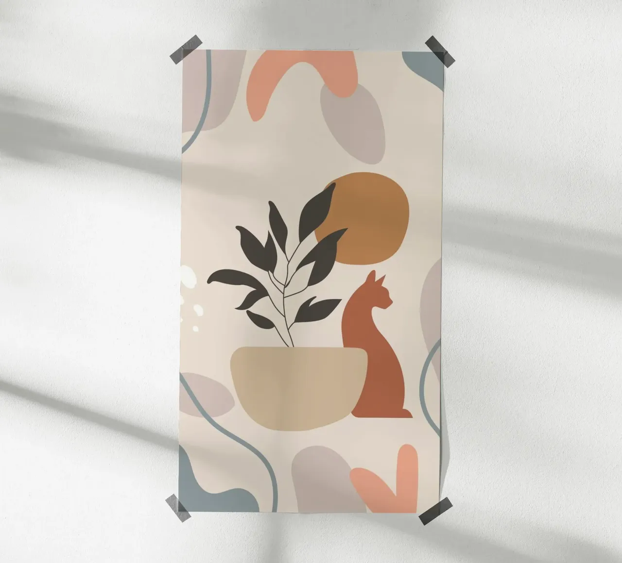 cat with vase shape poster da Grant
