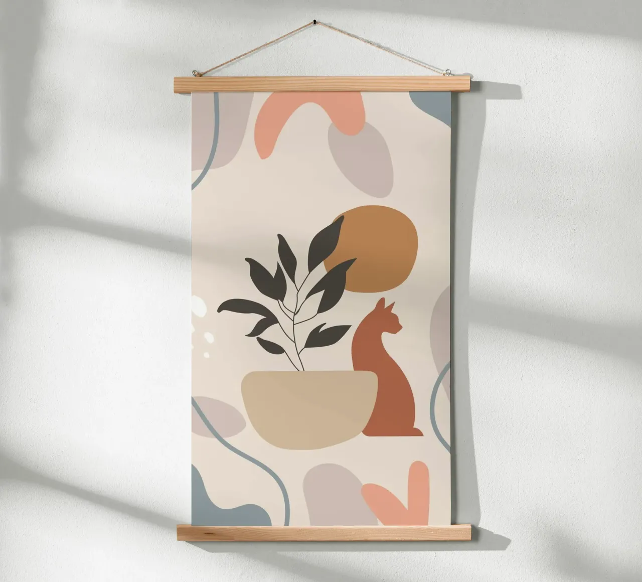 cat with vase shape poster da Grant