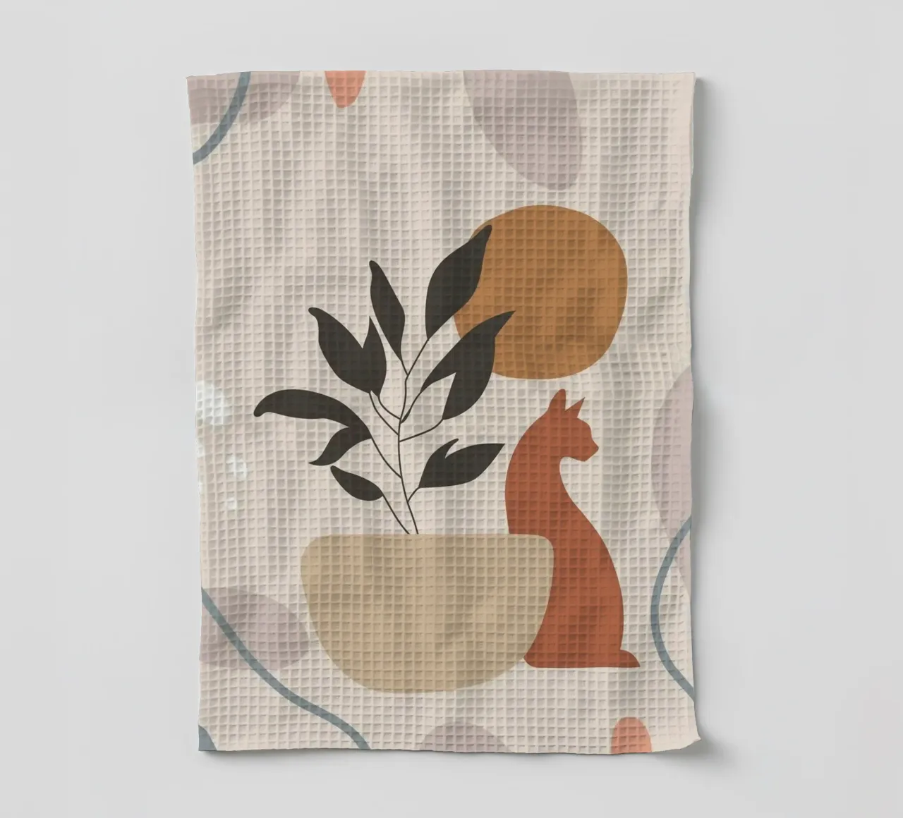 cat with vase shape canovaccio da cucina da Grant