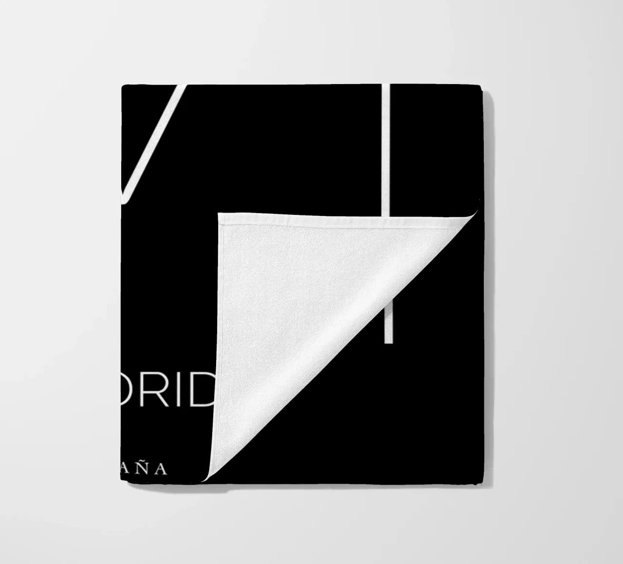 MADRID - nero beach towel by CityLights