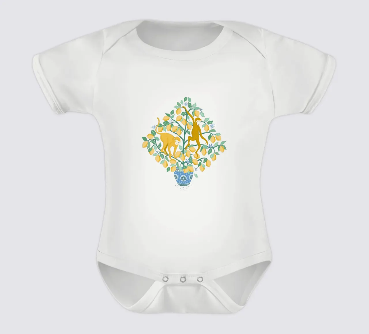 Monkeys in lemon tree body neonato maniche corte da Vivdesign