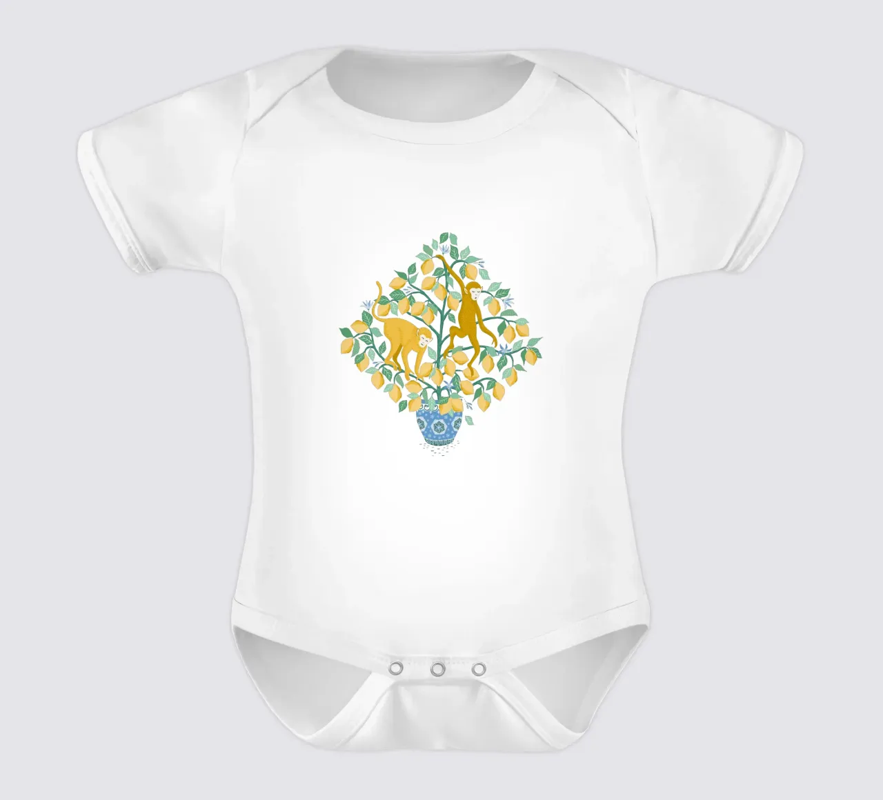 Monkeys in lemon tree body neonato maniche corte da Vivdesign