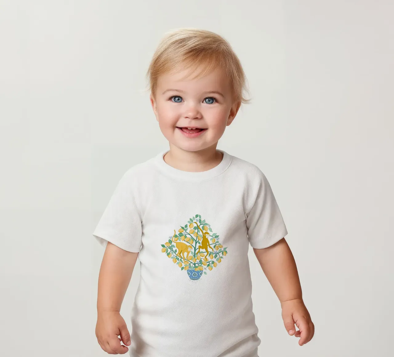 Monkeys in lemon tree maglietta neonato da Vivdesign
