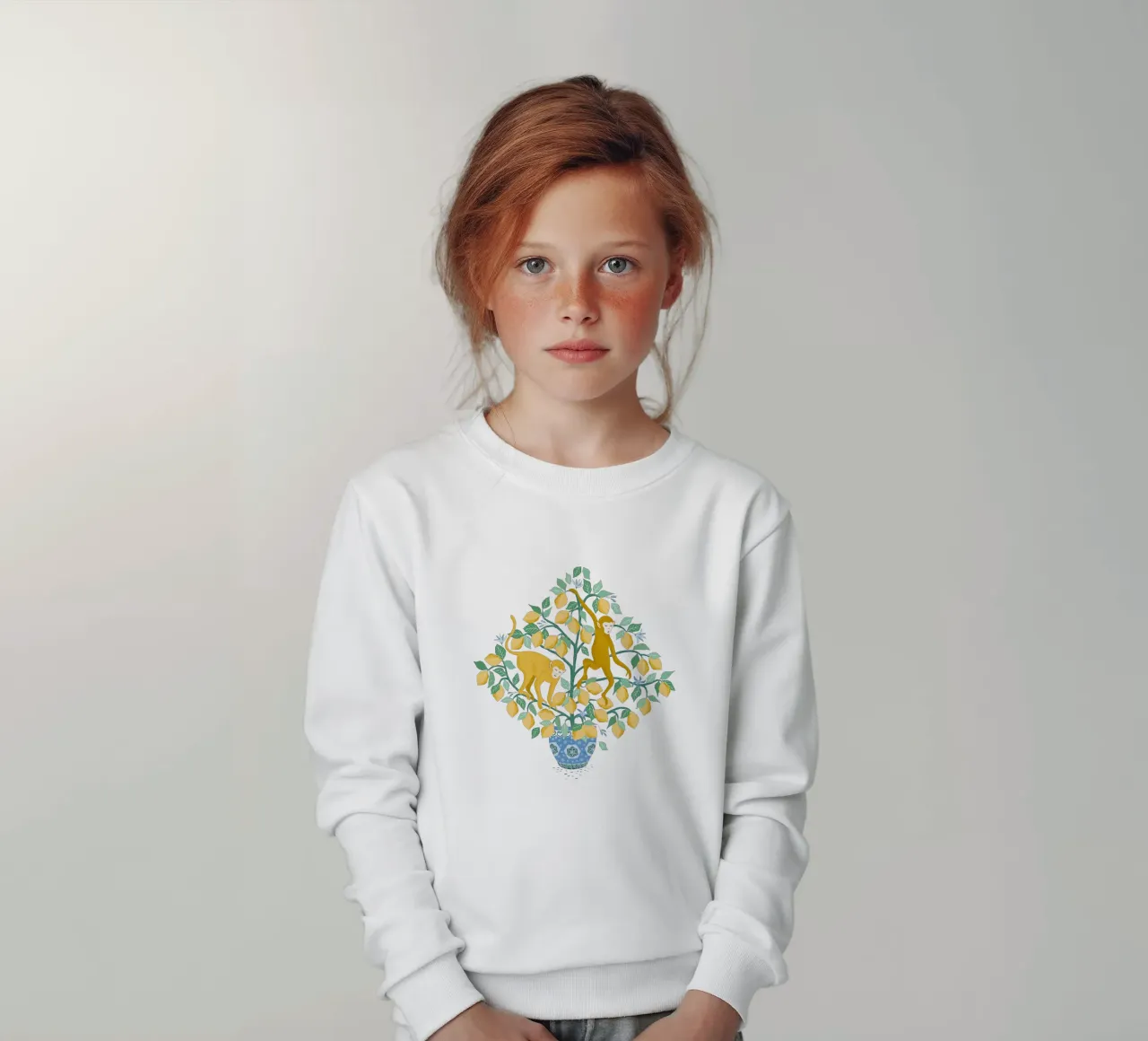 Monkeys in lemon tree felpa bambino da Vivdesign