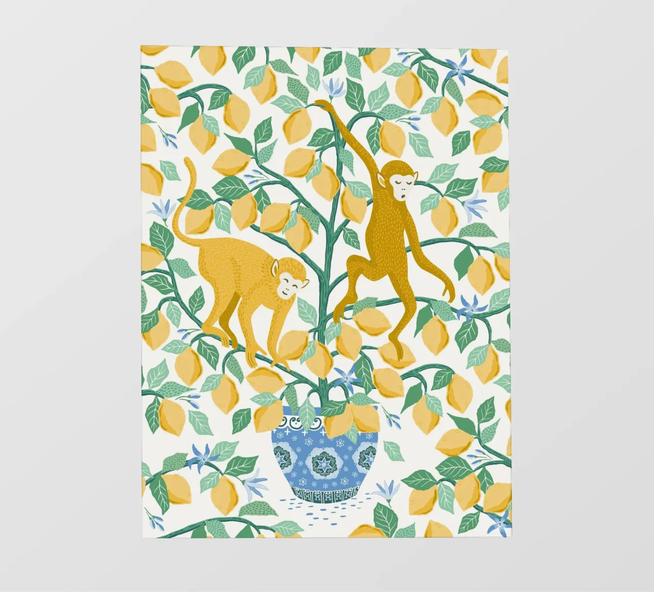 Monkeys in lemon tree telo in pvc da Vivdesign