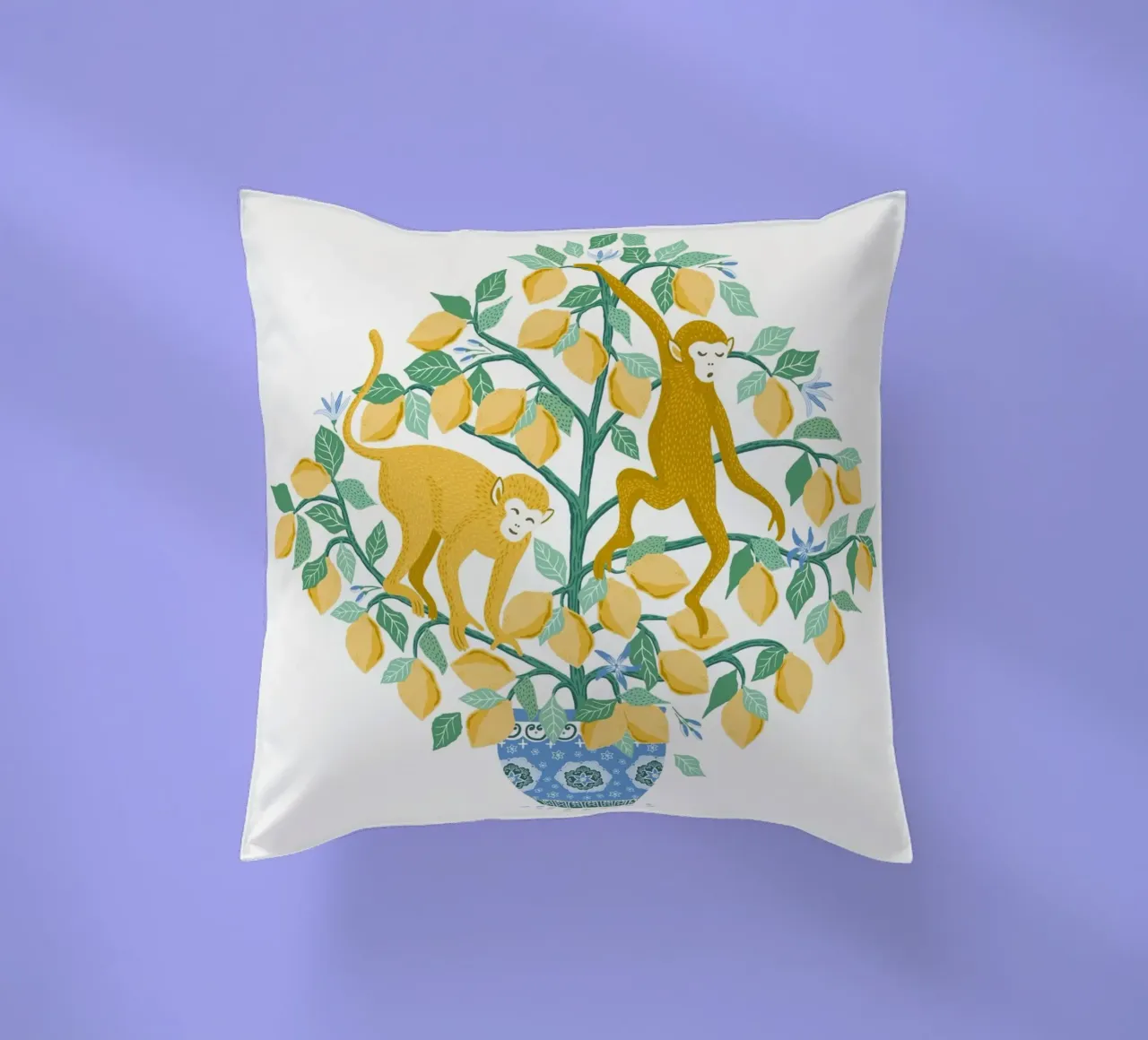Monkeys in lemon tree cuscino da Vivdesign