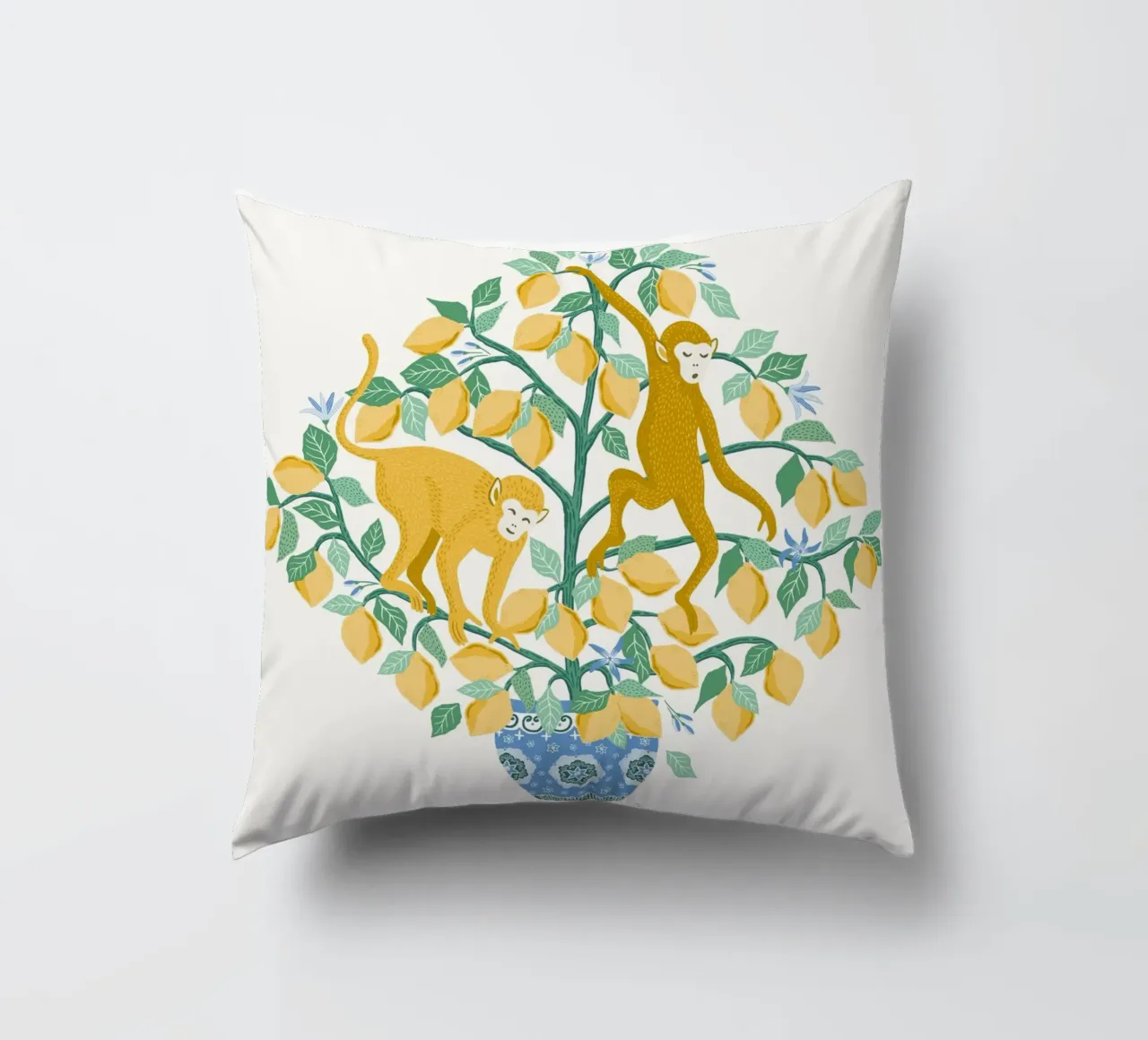 Monkeys in lemon tree cuscino da Vivdesign