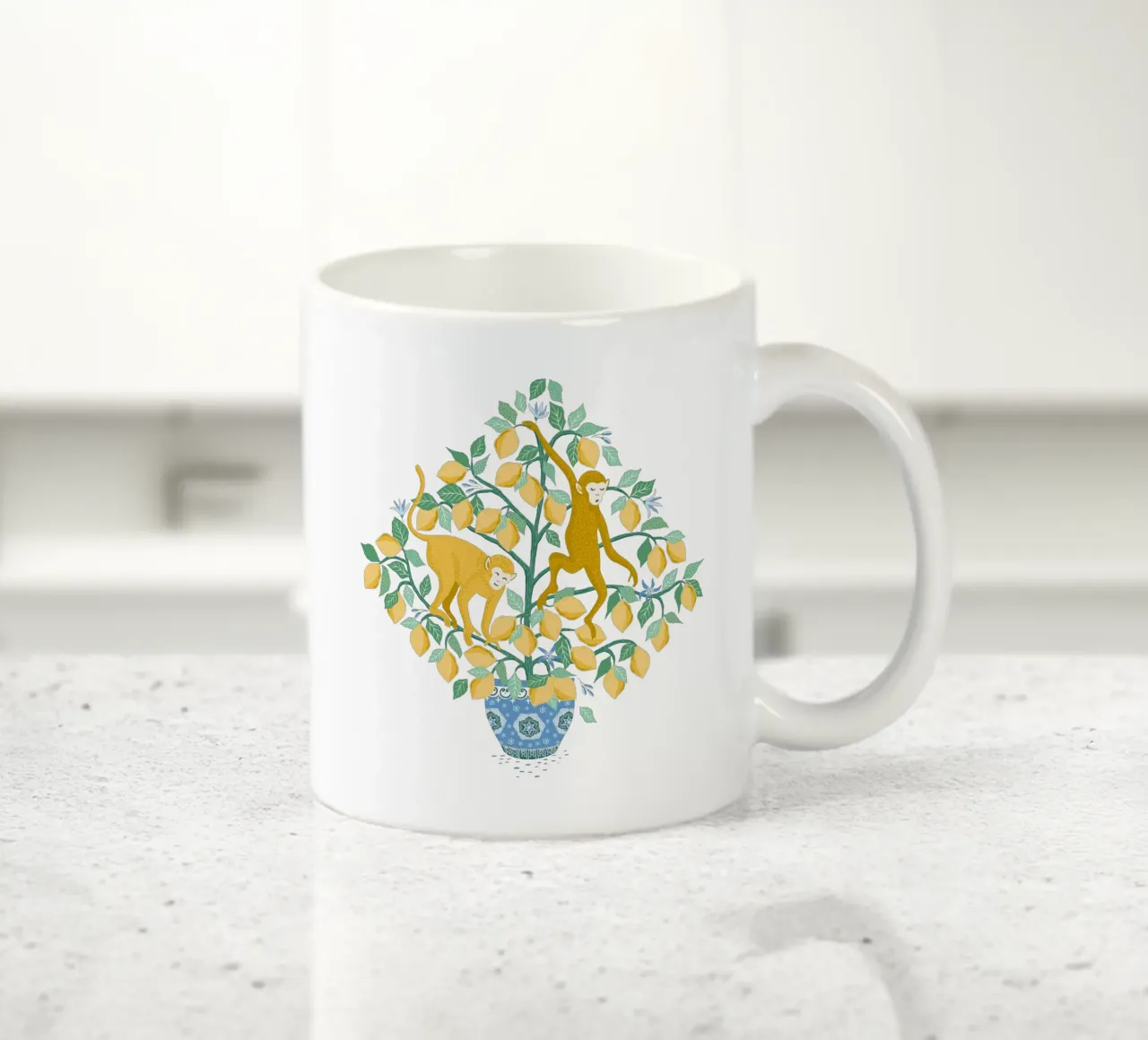 Monkeys in lemon tree tazza in ceramica da Vivdesign