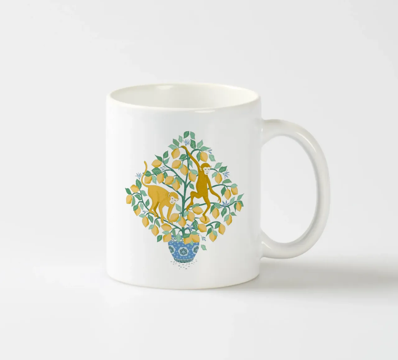 Monkeys in lemon tree tazza in ceramica da Vivdesign