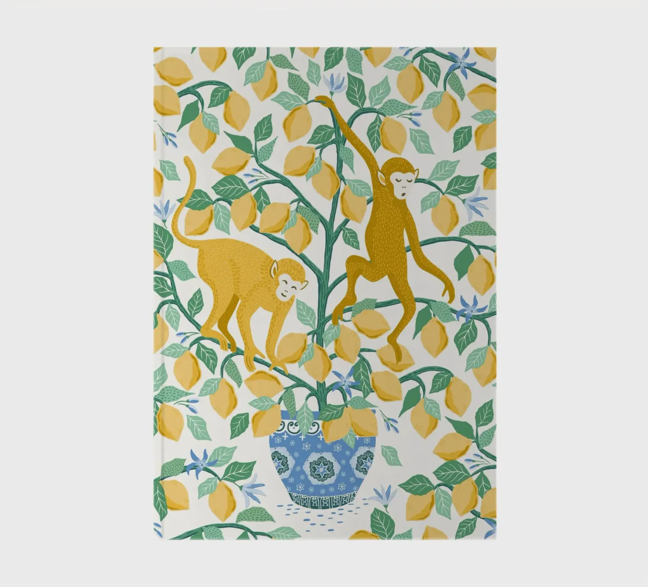 Monkeys in lemon tree notebook by Vivdesign