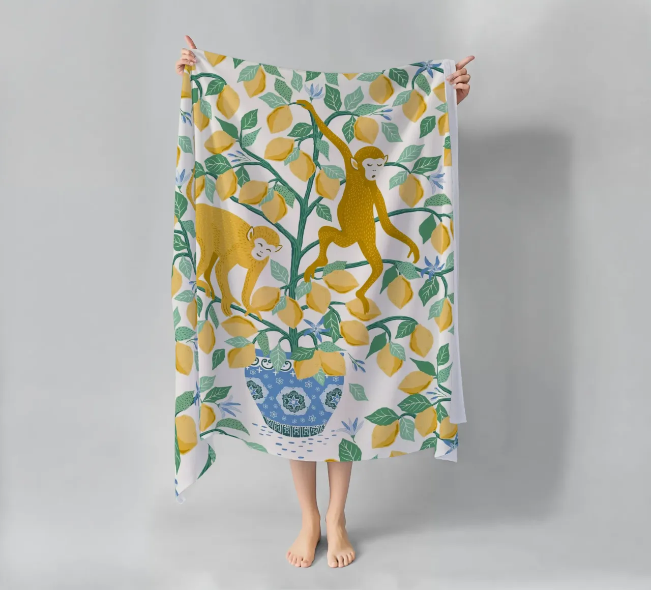 Monkeys in lemon tree telo mare da Vivdesign