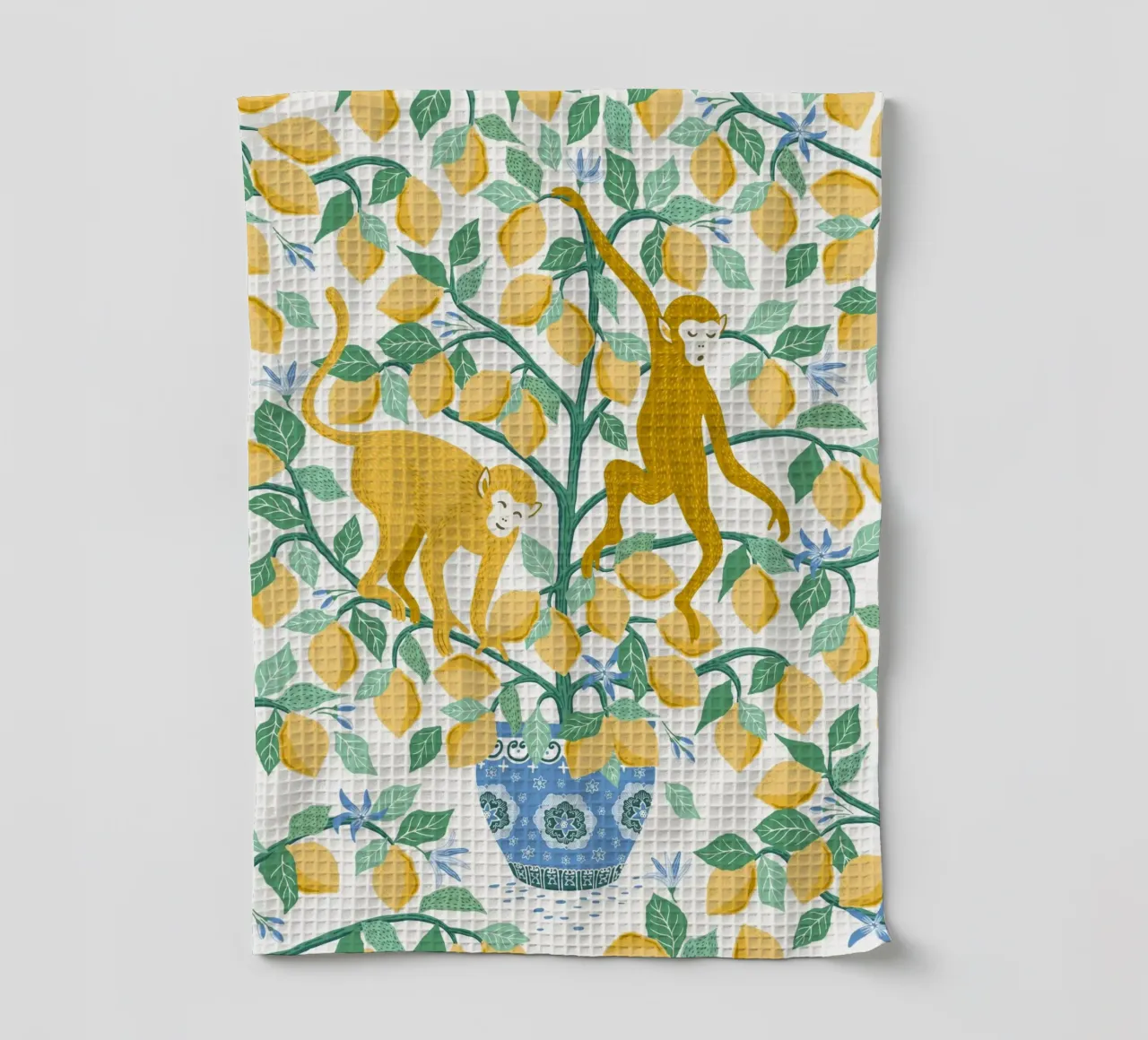 Monkeys in lemon tree canovaccio da cucina da Vivdesign