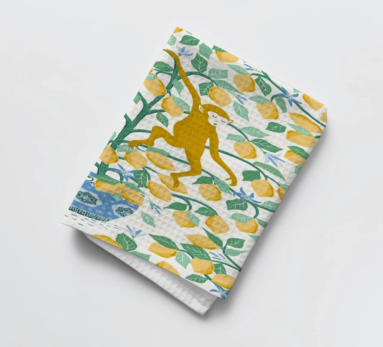 Monkeys in lemon tree canovaccio da cucina da Vivdesign