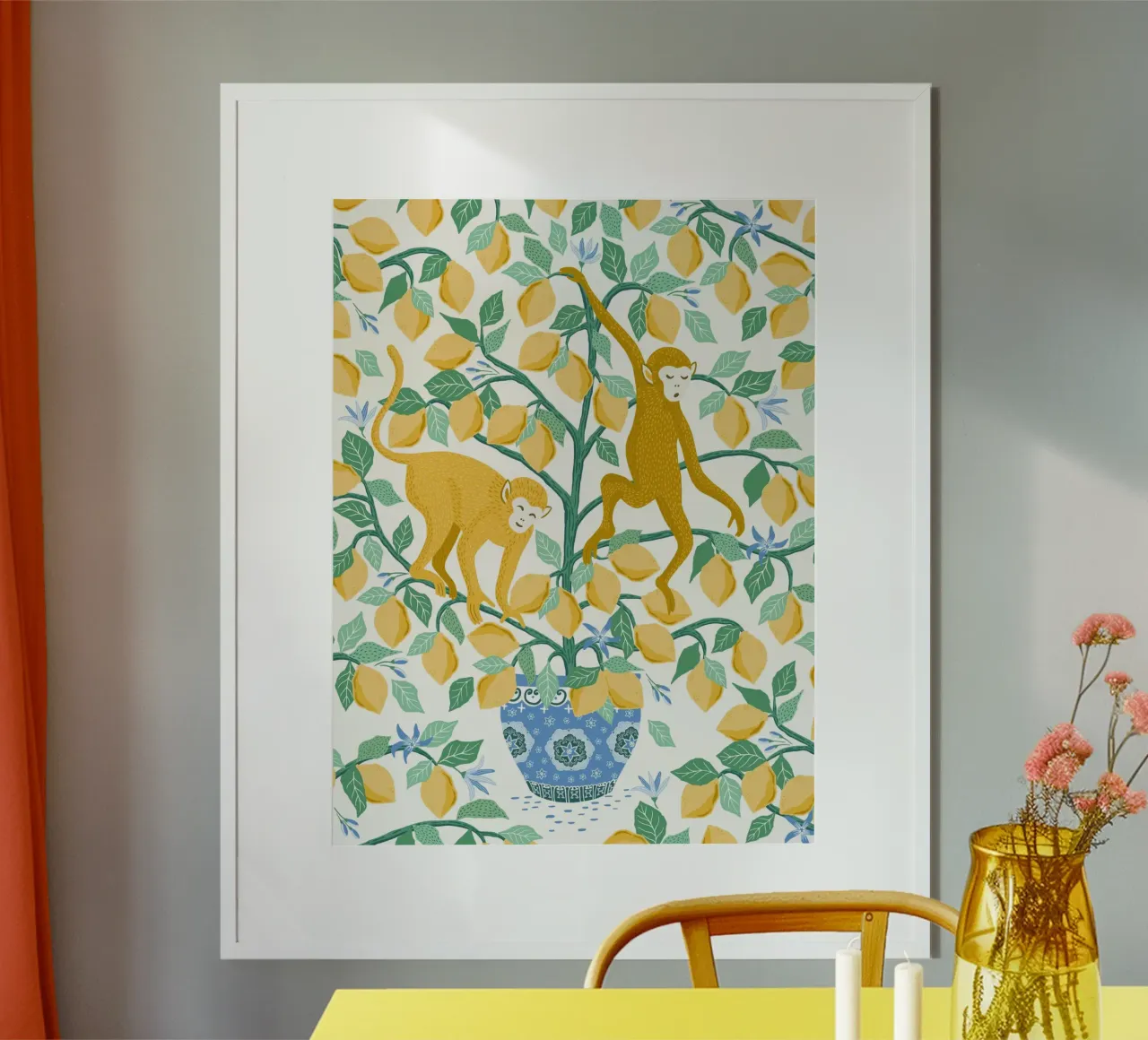 Monkeys in lemon tree carta hahnemühle da Vivdesign